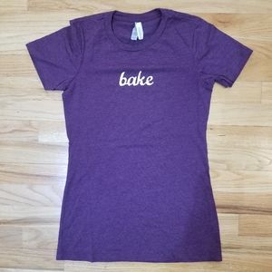 Korean Brand Burgundy Purple Graphic Cotton Short Sleeve Tank Tee T-Shirt Top